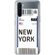 Прозрачный чехол BoxFace OnePlus Nord Ticket New York