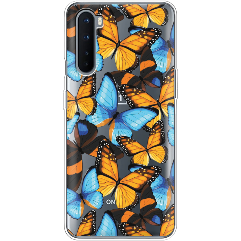 Прозрачный чехол BoxFace OnePlus Nord Butterfly Morpho