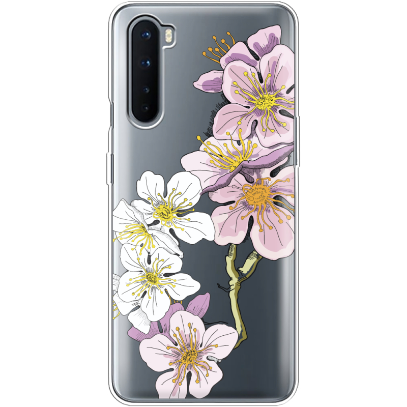 Прозрачный чехол BoxFace OnePlus Nord Cherry Blossom