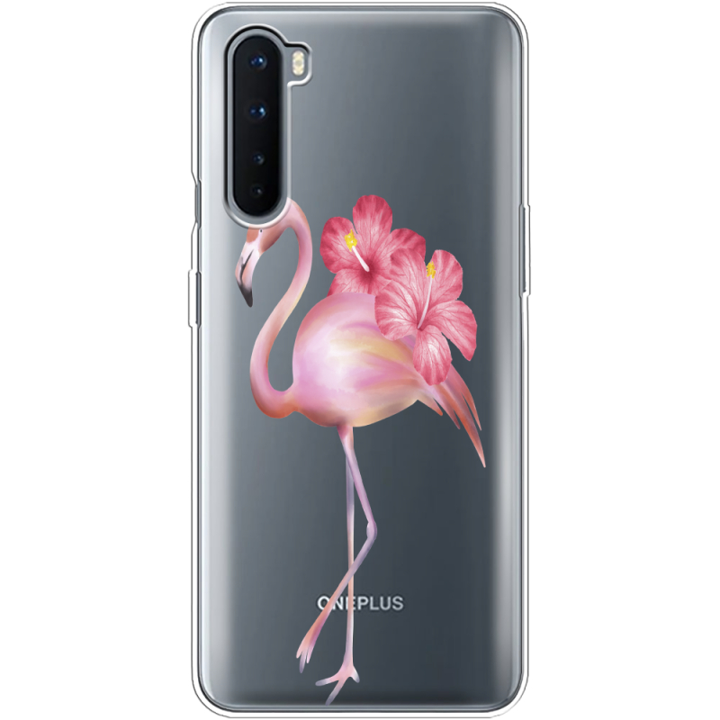 Прозрачный чехол BoxFace OnePlus Nord Floral Flamingo