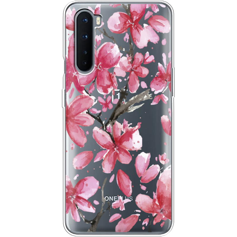 Прозрачный чехол BoxFace OnePlus Nord Pink Magnolia