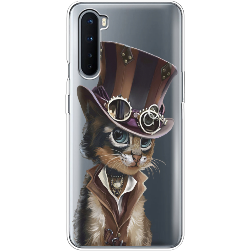 Прозрачный чехол BoxFace OnePlus Nord Steampunk Cat