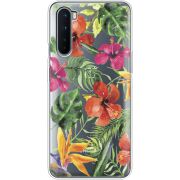 Прозрачный чехол BoxFace OnePlus Nord Tropical Flowers