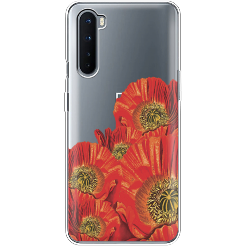 Прозрачный чехол BoxFace OnePlus Nord Red Poppies