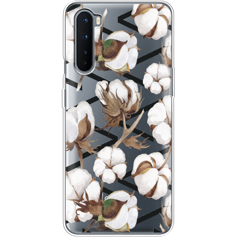 Прозрачный чехол BoxFace OnePlus Nord Cotton flowers