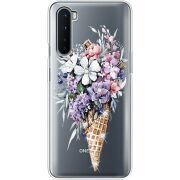 Чехол со стразами OnePlus Nord Ice Cream Flowers