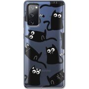 Прозрачный чехол BoxFace Samsung G780 Galaxy S20 FE с 3D-глазками Black Kitty