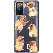 Прозрачный чехол BoxFace Samsung G780 Galaxy S20 FE с 3D-глазками Pug