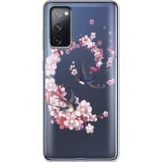 Чехол со стразами Samsung G780 Galaxy S20 FE Swallows and Bloom