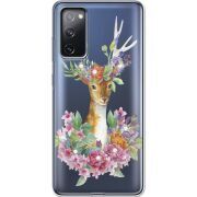 Чехол со стразами Samsung G780 Galaxy S20 FE Deer with flowers