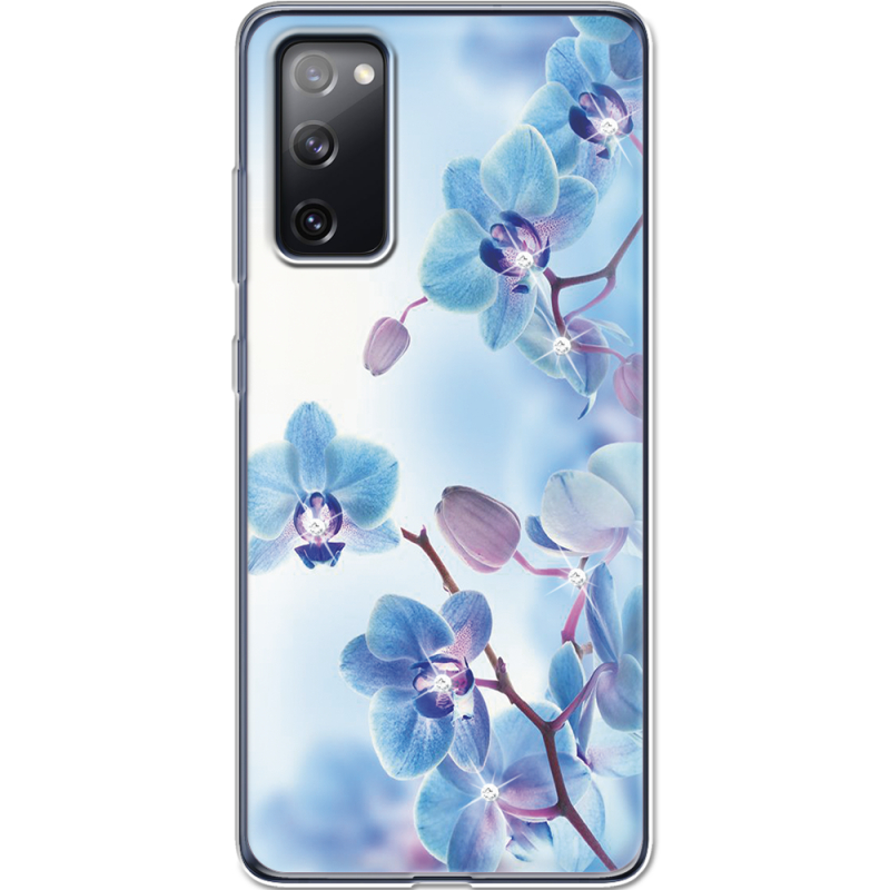 Чехол со стразами Samsung G780 Galaxy S20 FE Orchids