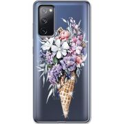 Чехол со стразами Samsung G780 Galaxy S20 FE Ice Cream Flowers