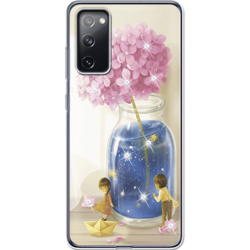 Чехол со стразами Samsung G780 Galaxy S20 FE Little Boy and Girl