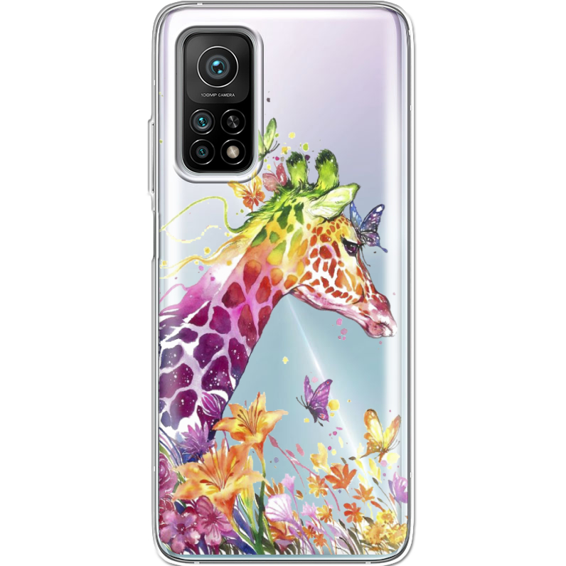 Прозрачный чехол BoxFace Xiaomi Mi 10T/ Mi 10T Pro Colorful Giraffe