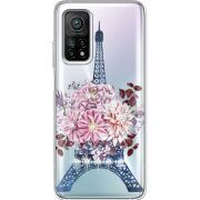 Чехол со стразами Xiaomi Mi 10T/ Mi 10T Pro Eiffel Tower