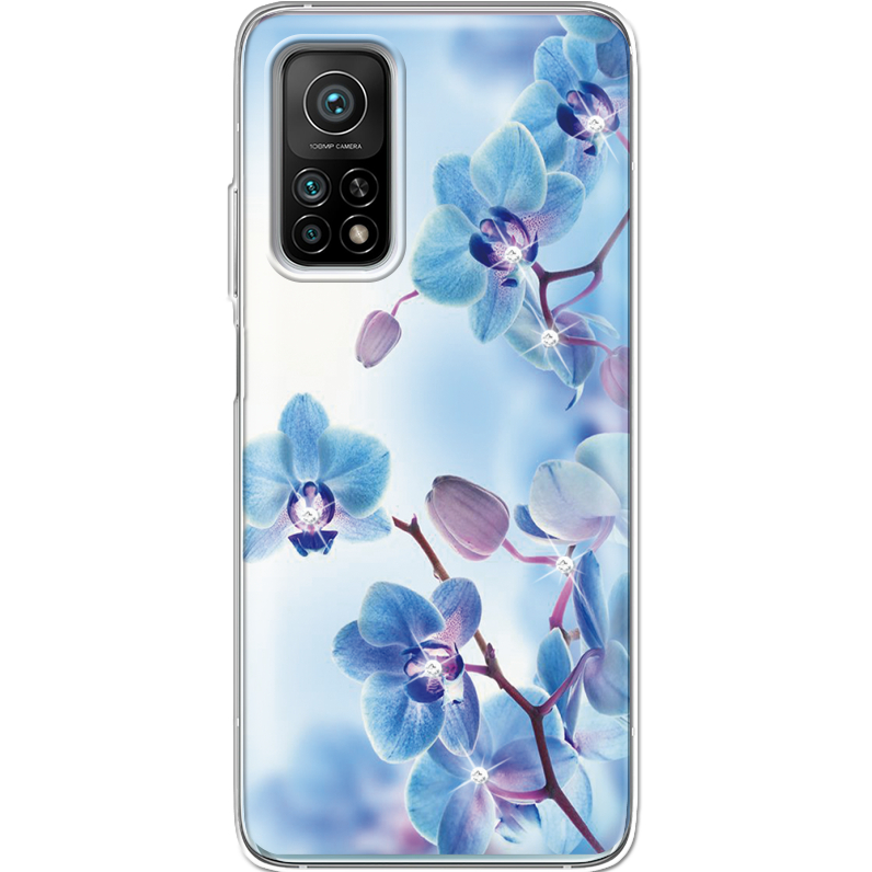 Чехол со стразами Xiaomi Mi 10T/ Mi 10T Pro Orchids