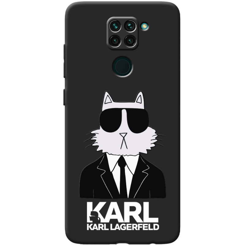 Черный чехол BoxFace Xiaomi Redmi Note 9 Cat in Black