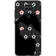 Черный чехол BoxFace Xiaomi Redmi Note 9 Flower Hair