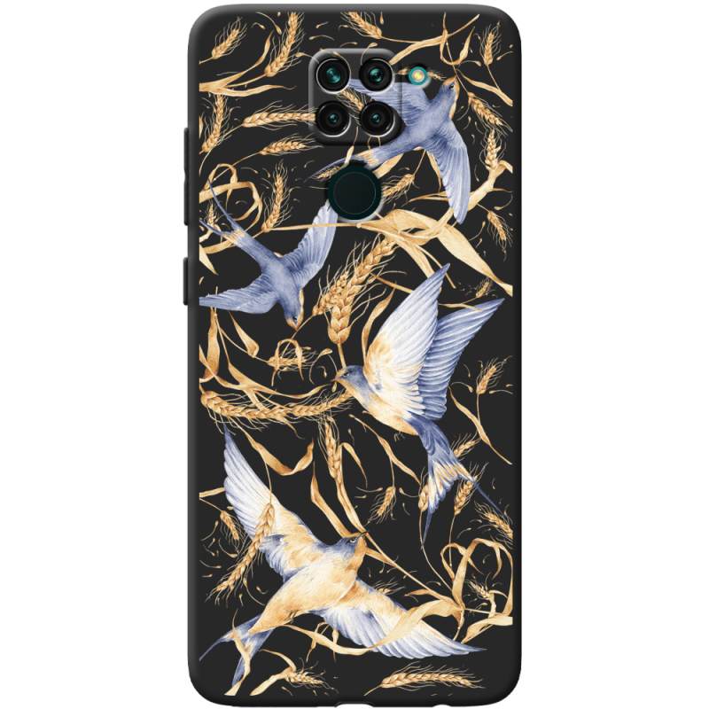 Черный чехол BoxFace Xiaomi Redmi Note 9 Ластівки