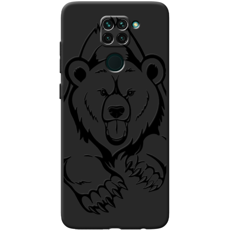 Черный чехол BoxFace Xiaomi Redmi Note 9 Grizzly Bear