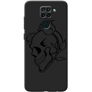 Черный чехол BoxFace Xiaomi Redmi Note 9 Skull and Roses