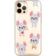 Прозрачный чехол BoxFace Apple iPhone 12 Pro Max с 3D-глазками Mouse