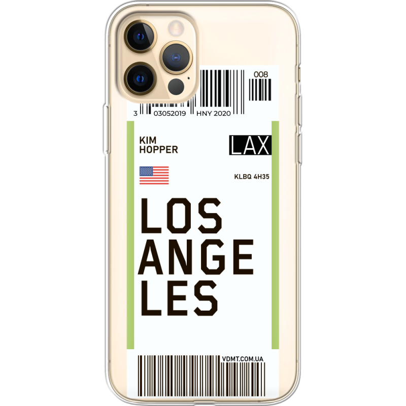 Прозрачный чехол BoxFace Apple iPhone 12 Pro Max Ticket Los Angeles