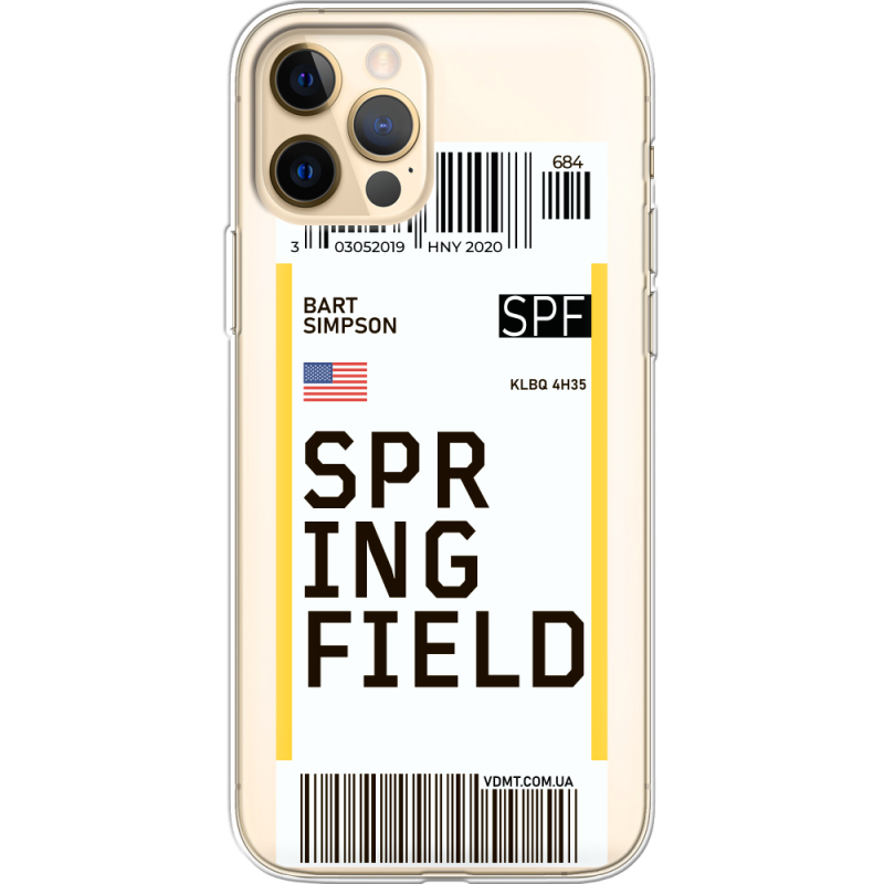 Прозрачный чехол BoxFace Apple iPhone 12 Pro Max Ticket Springfield