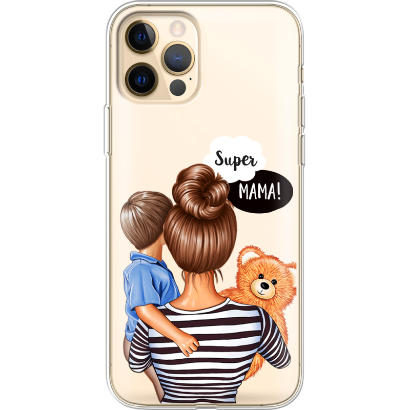 Прозрачный чехол BoxFace Apple iPhone 12 Pro Max Super Mama and Son