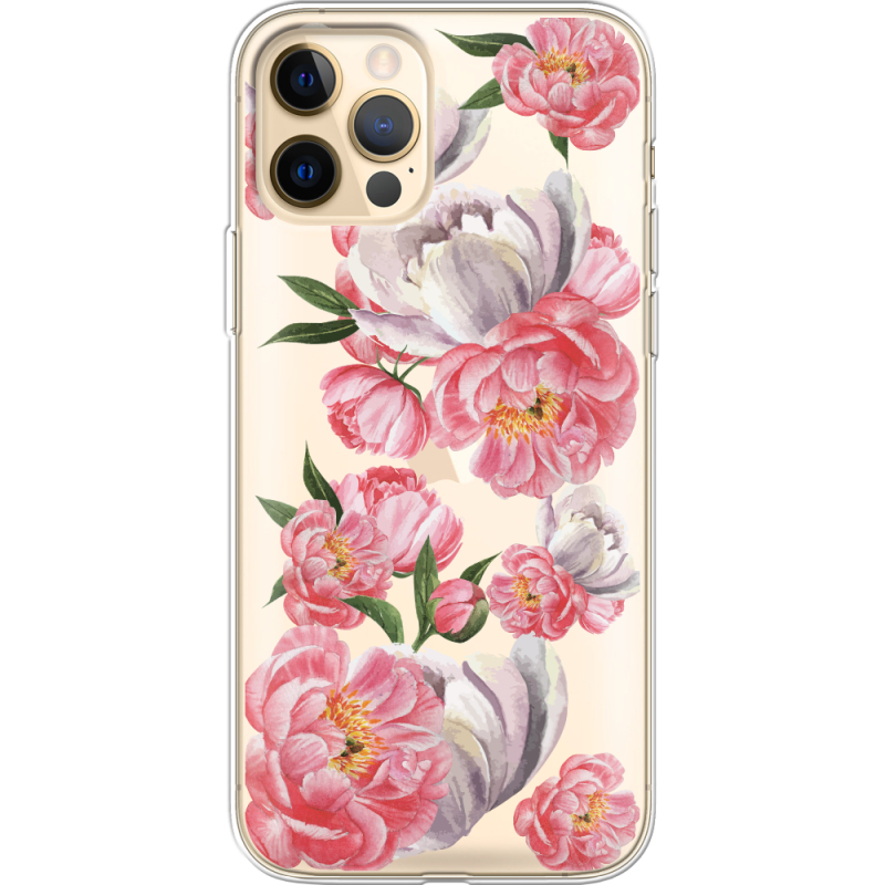 Прозрачный чехол BoxFace Apple iPhone 12 Pro Max Peony Watercolor Style