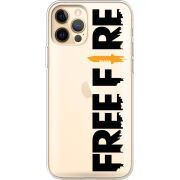 Прозрачный чехол BoxFace Apple iPhone 12 Pro Max Free Fire Black Logo