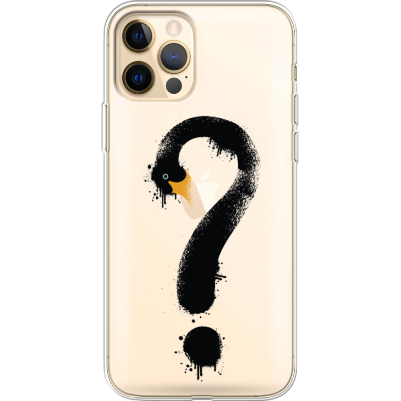 Прозрачный чехол BoxFace Apple iPhone 12 Pro Max Swan question