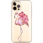 Прозрачный чехол BoxFace Apple iPhone 12 Pro Max Floral Flamingo