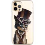 Прозрачный чехол BoxFace Apple iPhone 12 Pro Max Steampunk Cat