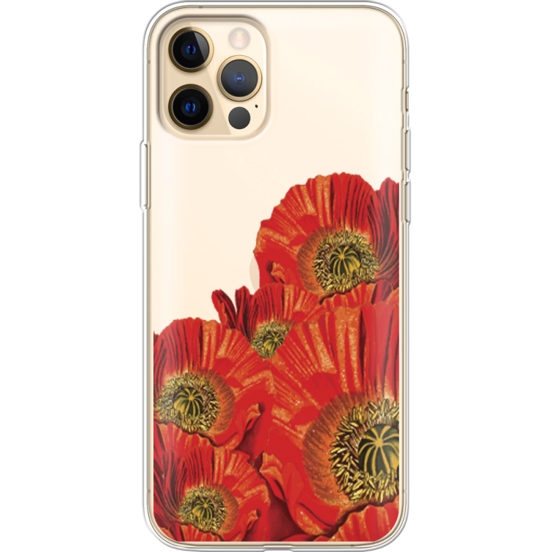 Прозрачный чехол BoxFace Apple iPhone 12 Pro Max Red Poppies