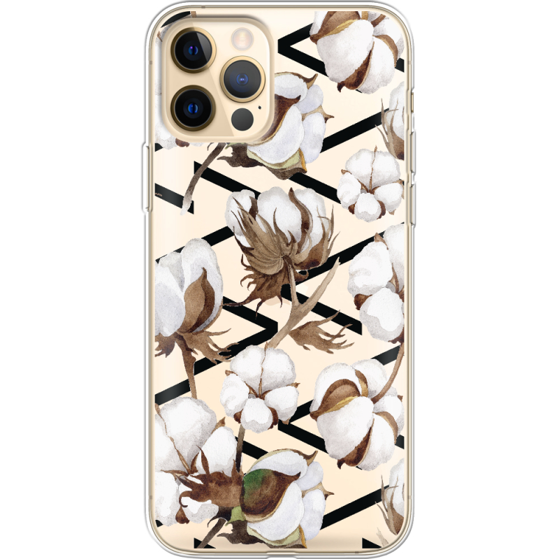 Прозрачный чехол BoxFace Apple iPhone 12 Pro Max Cotton flowers