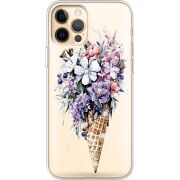 Чехол со стразами Apple iPhone 12 Pro Max Ice Cream Flowers