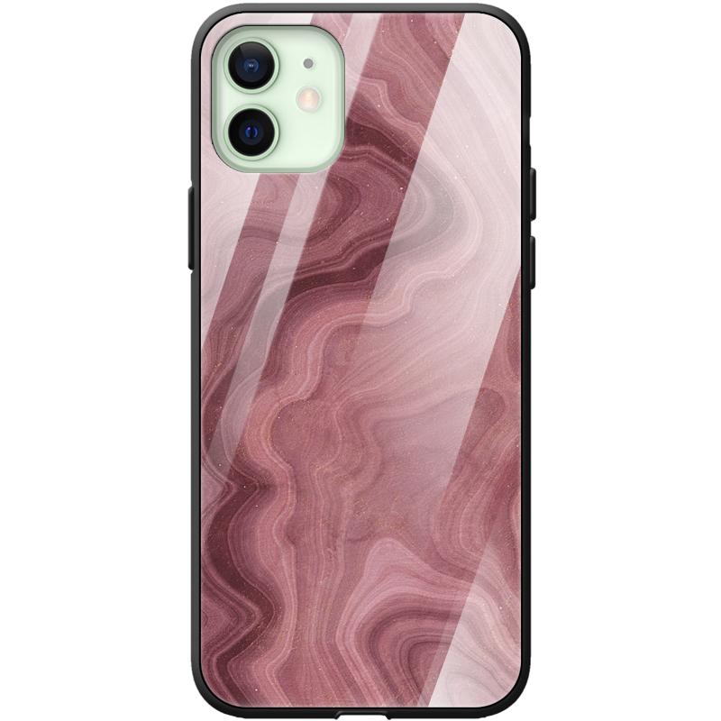 Защитный чехол BoxFace Glossy Panel Apple iPhone 12 DarkRed Marble