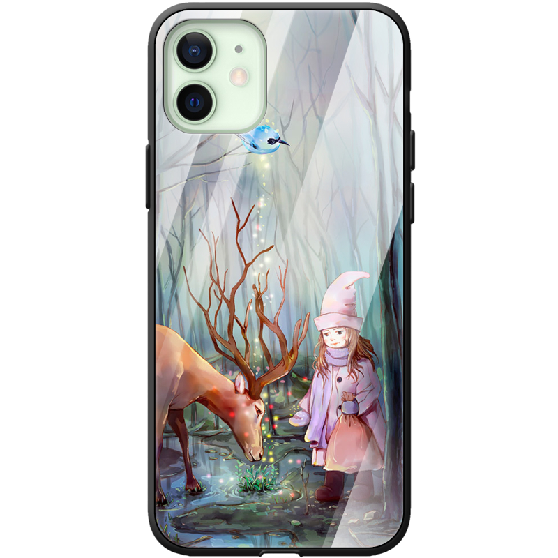 Защитный чехол BoxFace Glossy Panel Apple iPhone 12 Girl And Deer