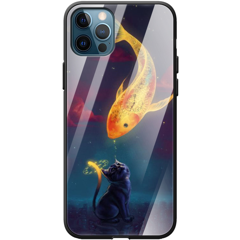 Защитный чехол BoxFace Glossy Panel Apple iPhone 12 Pro Kitten And Fish