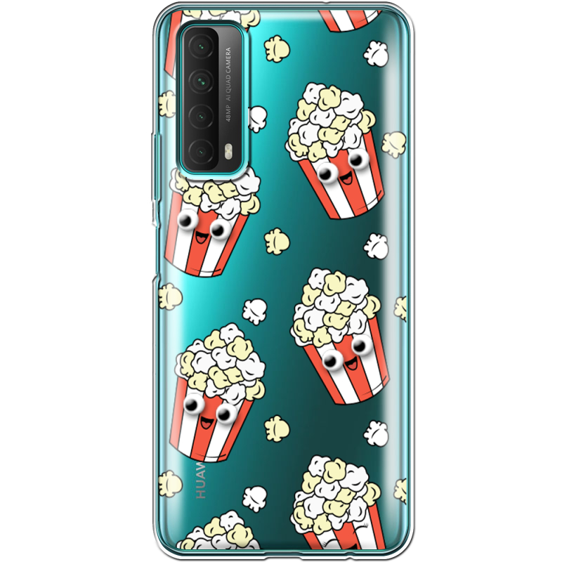 Прозрачный чехол BoxFace Huawei P Smart 2021 с 3D-глазками Popcorn