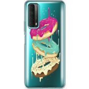 Прозрачный чехол BoxFace Huawei P Smart 2021 Donuts