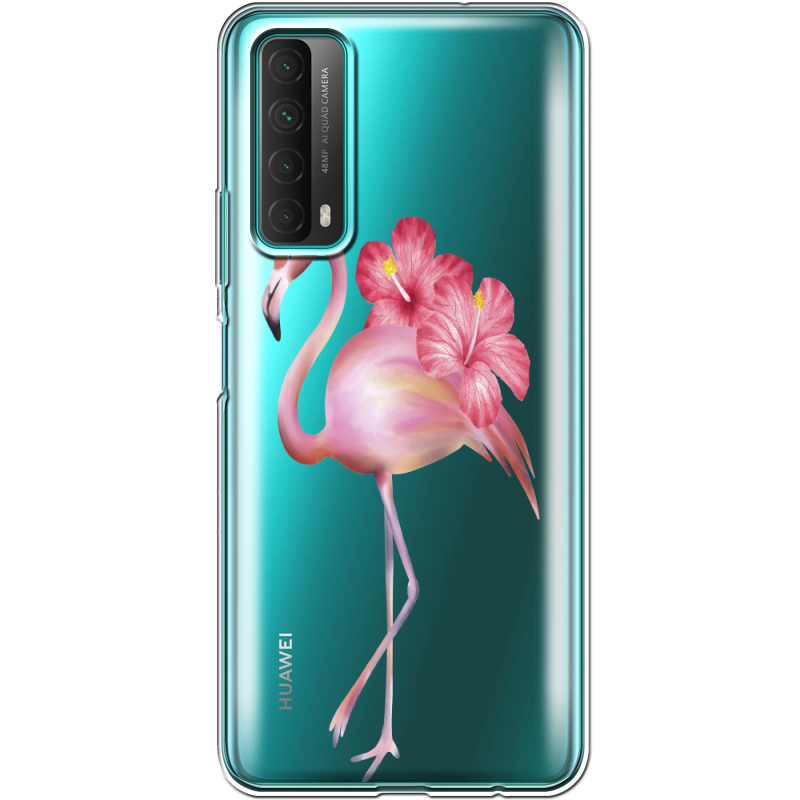 Прозрачный чехол BoxFace Huawei P Smart 2021 Floral Flamingo