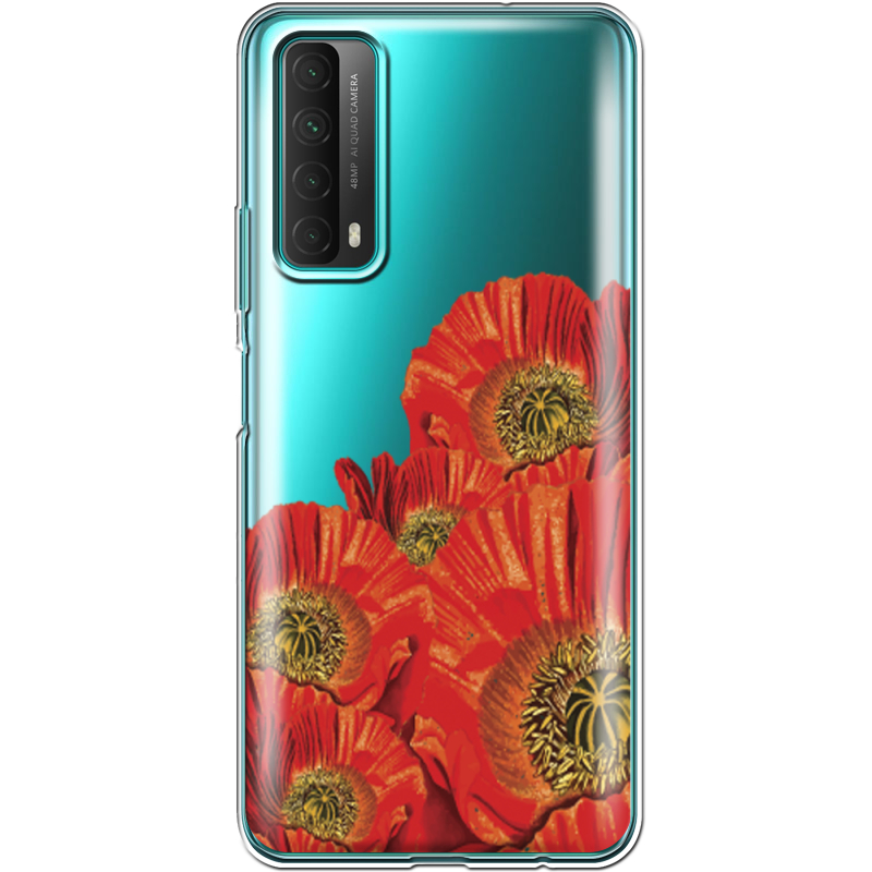 Прозрачный чехол BoxFace Huawei P Smart 2021 Red Poppies