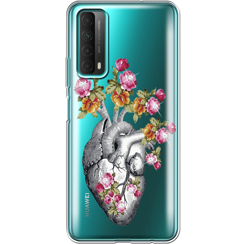 Чехол со стразами Huawei P Smart 2021 Heart