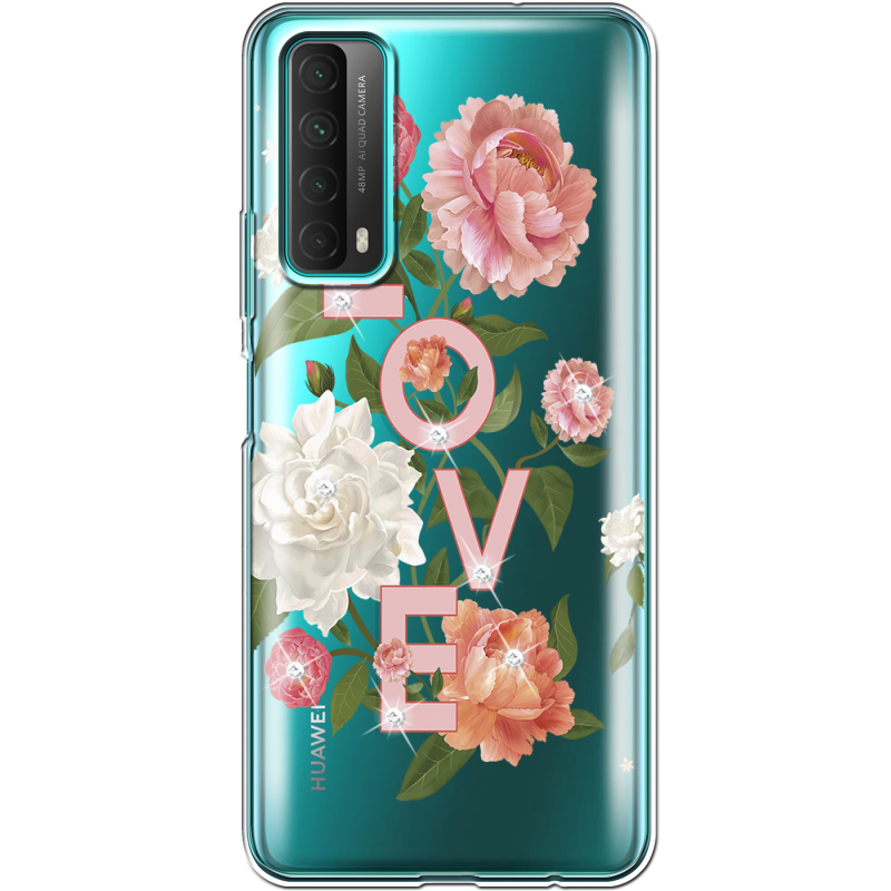 Чехол со стразами Huawei P Smart 2021 Love