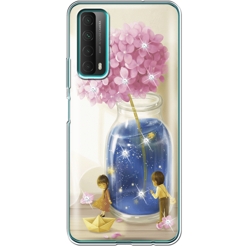 Чехол со стразами Huawei P Smart 2021 Little Boy and Girl