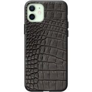 Кожаный чехол Boxface Apple iPhone 12 Crocodile Black