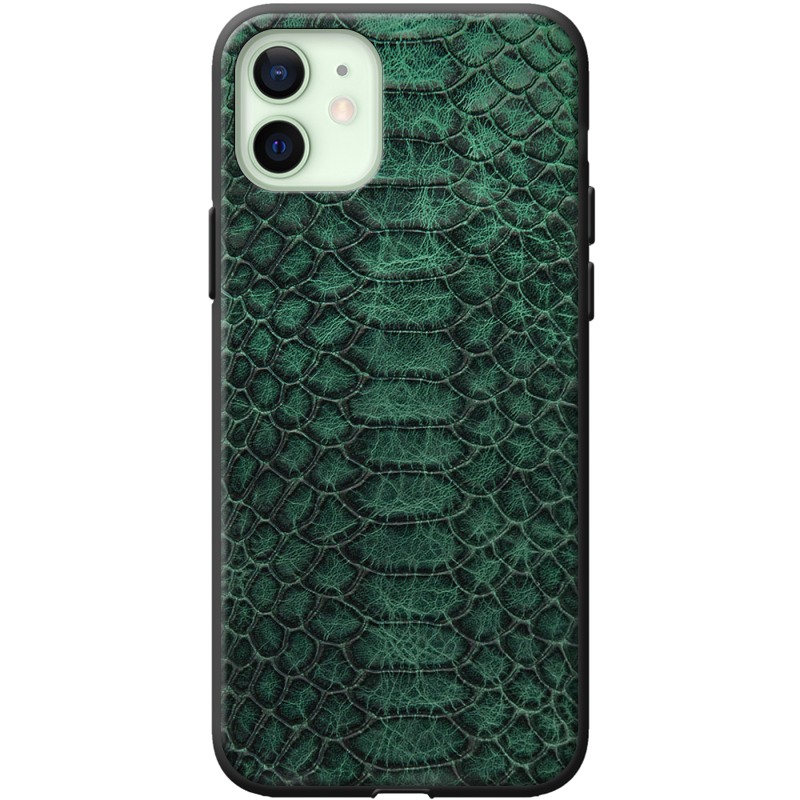 Кожаный чехол Boxface Apple iPhone 12 Reptile Emerald