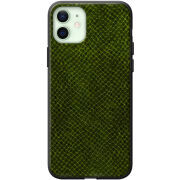 Кожаный чехол Boxface Apple iPhone 12 Snake Forest Green